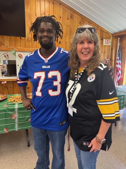 Two friends together at a STEL event