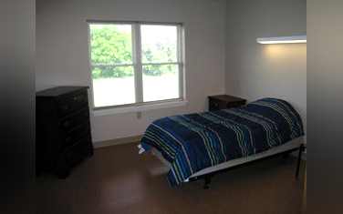 A resident bedroom at Southern Tier Meadows