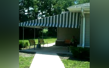 The covered patio at Southern Tier Meadows
